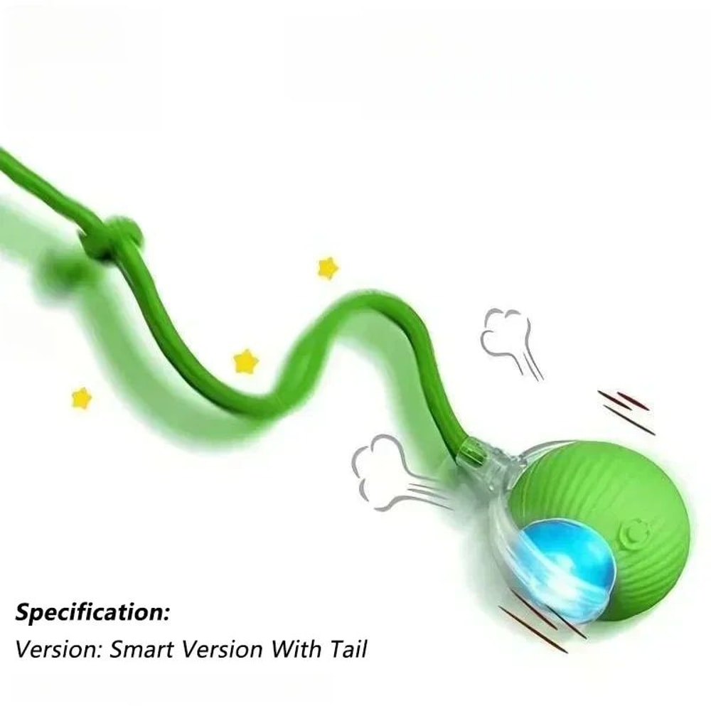 Smart Rolling Cat Ball With Tail Rechargeable Interactive Cat Toy 6