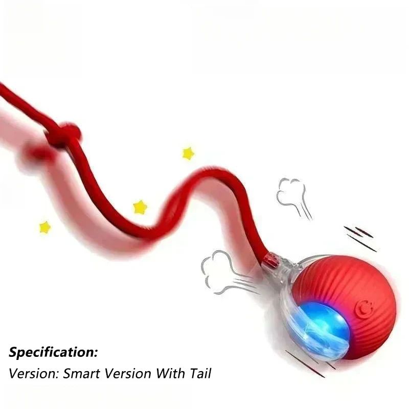 Smart Rolling Cat Ball With Tail Rechargeable Interactive Cat Toy 5