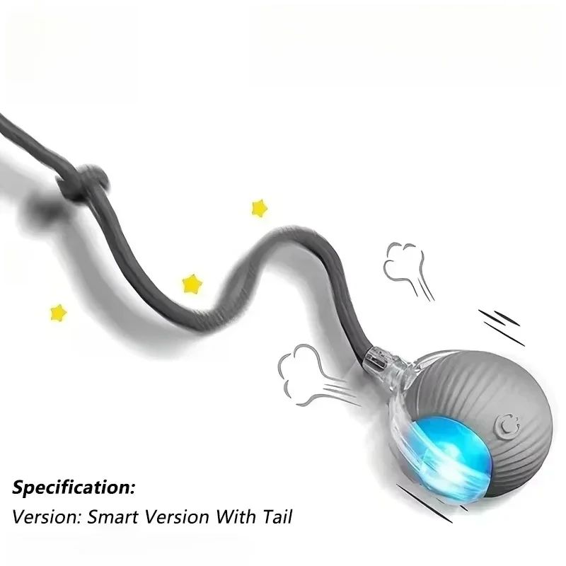 Smart Rolling Cat Ball With Tail Rechargeable Interactive Cat Toy 7