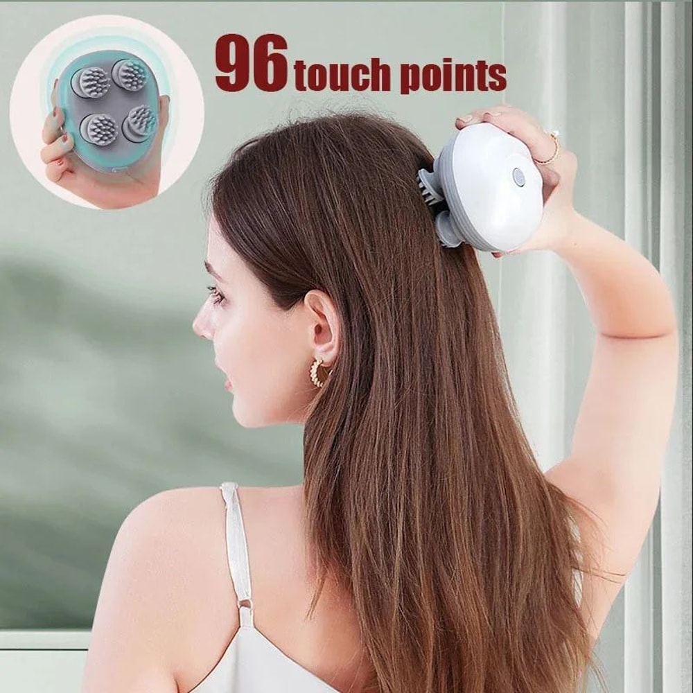 Electric Head Massager USB Rechargeable Scalp Massager For DeepKneading Neck Shoulder Relief 1
