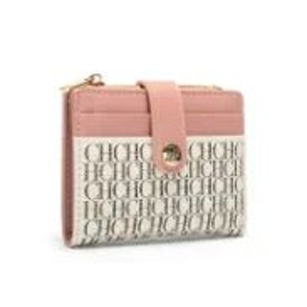 CH Compact PU Leather Card Holder Wallet For Women Small SnapClosure Wallet 9