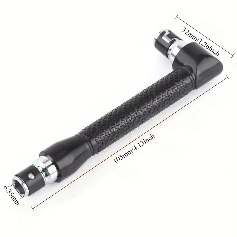 Right Angle Screwdriver And Angle Socket Wrench 14 Inch Hex Bit Driver LShaped Dual Head Tool 5