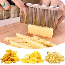 stainless steel crinkle cutter wavy slicer for potatoes, fries, fruits & veggies