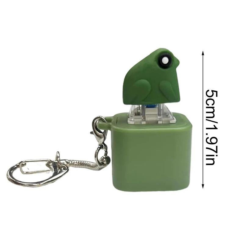 Rechargeable Croaking Frog Fidget Keychain With LED Lights Stress Relief Clicker Charm 5
