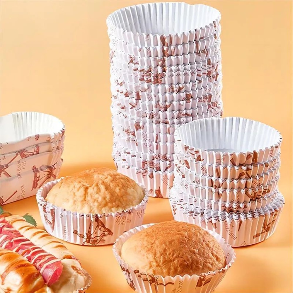 100Pack Cupcake Liners And Egg Tart Molds HeatResistant Disposable Baking Cups For Cupcakes Tarts A 4