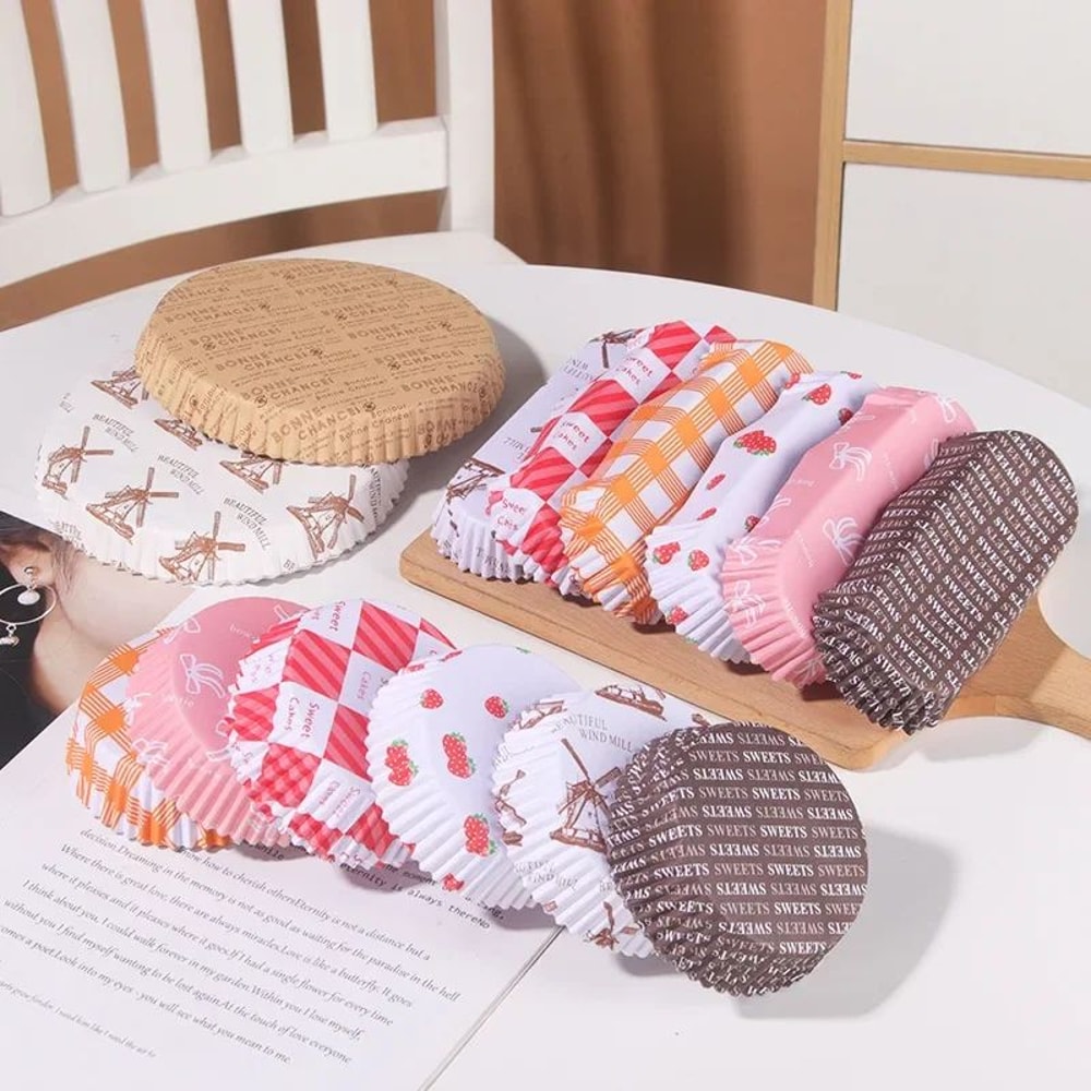 100Pack Cupcake Liners And Egg Tart Molds HeatResistant Disposable Baking Cups For Cupcakes Tarts A 5