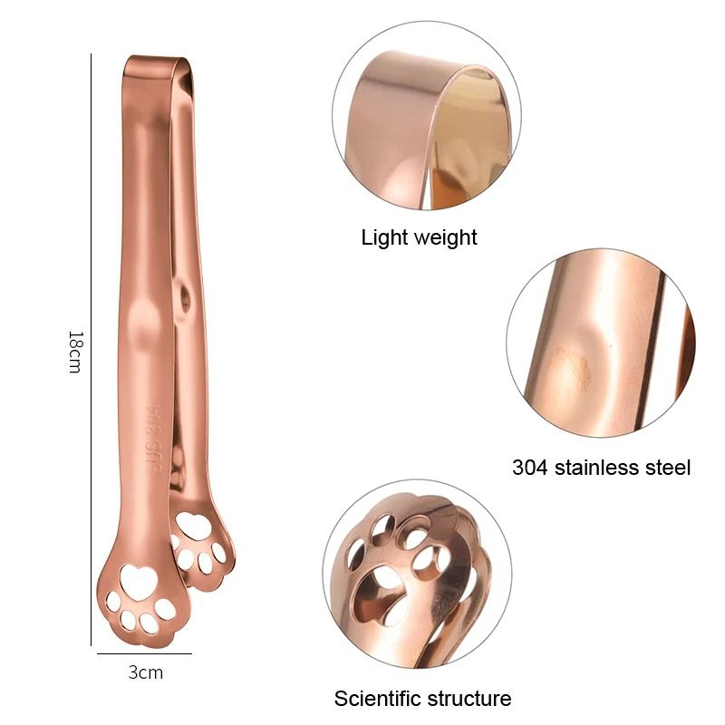 Cat Paw 304 Stainless Steel Food Tongs NonSlip Mini Kitchen Serving Tongs For BBQ Salad Ice Snacks 1