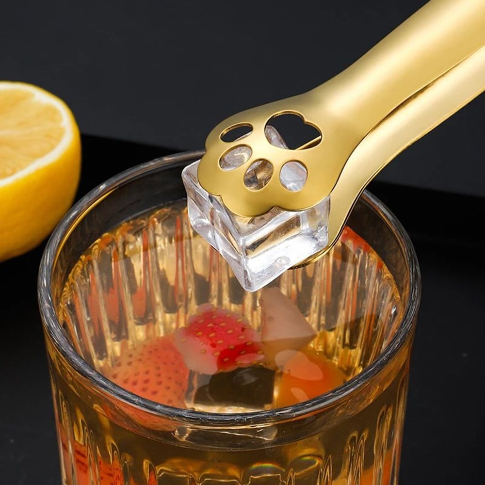 Cat Paw 304 Stainless Steel Food Tongs NonSlip Mini Kitchen Serving Tongs For BBQ Salad Ice Snacks 2