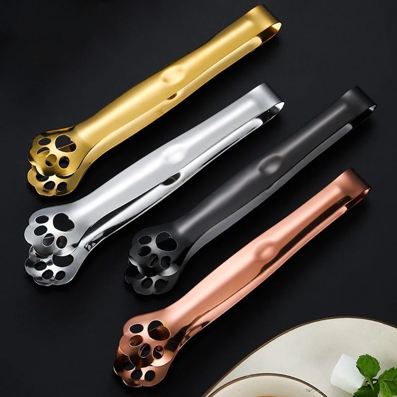Cat Paw 304 Stainless Steel Food Tongs NonSlip Mini Kitchen Serving Tongs For BBQ Salad Ice Snacks 5