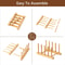 Bamboo Dish Drying Rack Organizer Plate Drying Rack With Cup Pan Lid Holder 5