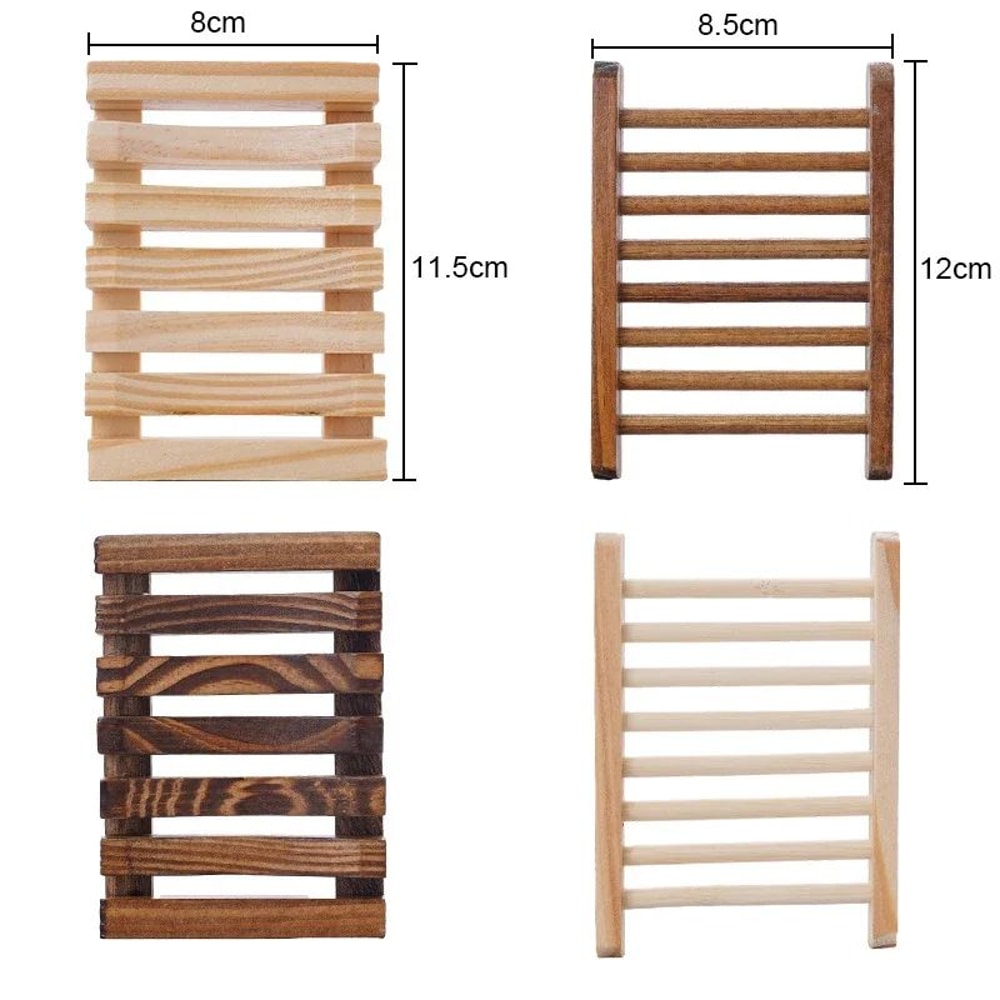 Natural Bamboo Soap Dish With Drainage Self Draining Soap Tray Wooden Holder 1