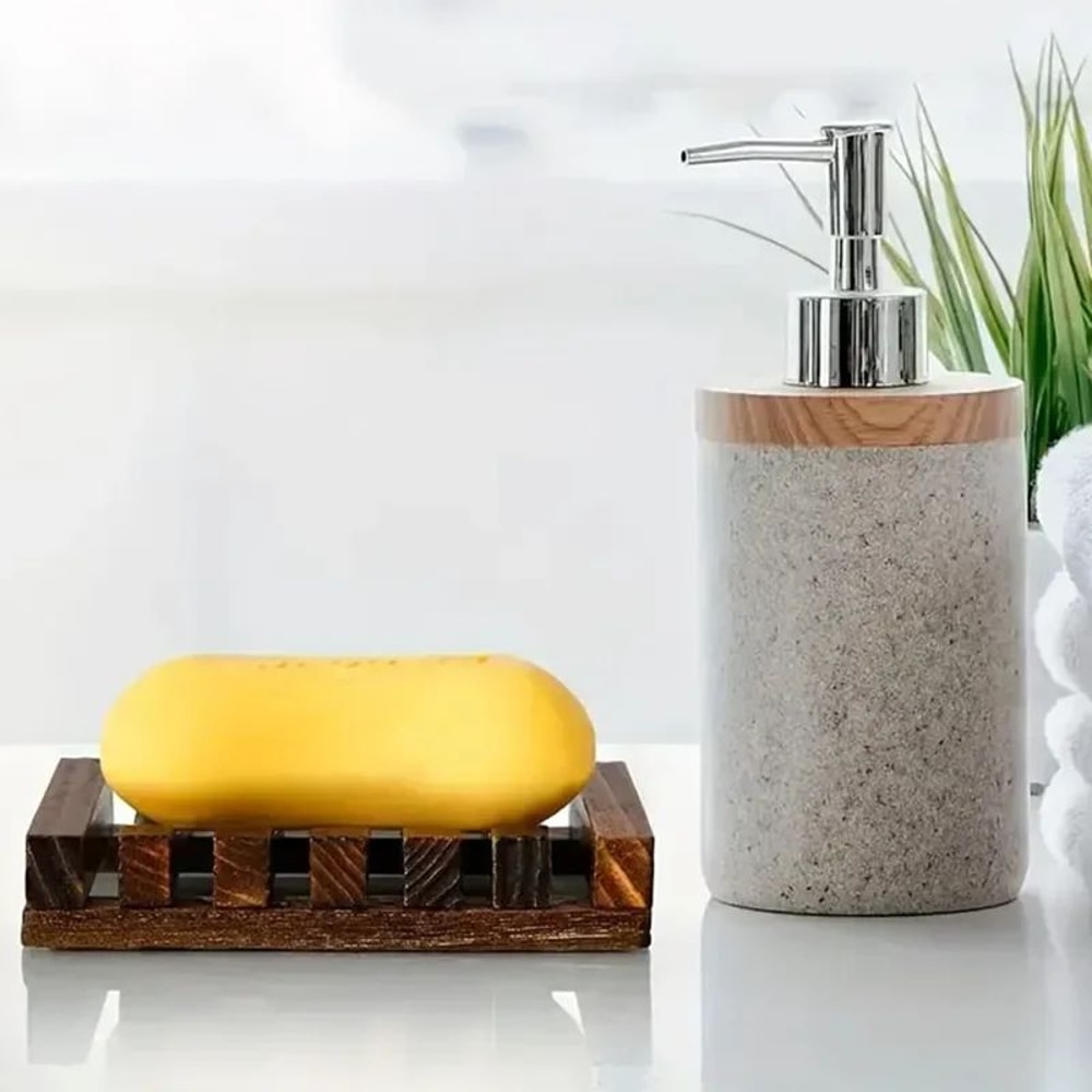 Natural Bamboo Soap Dish With Drainage Self Draining Soap Tray Wooden Holder 3