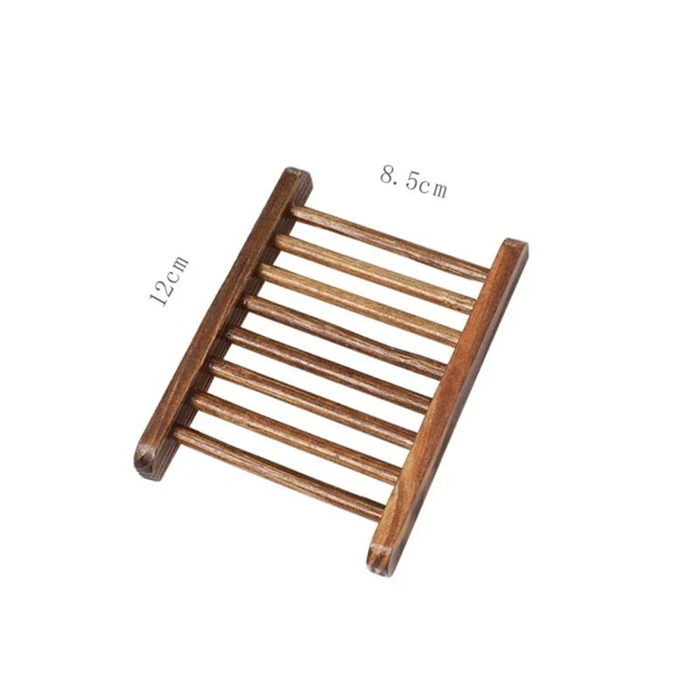 Natural Bamboo Soap Dish With Drainage Self Draining Soap Tray Wooden Holder 7