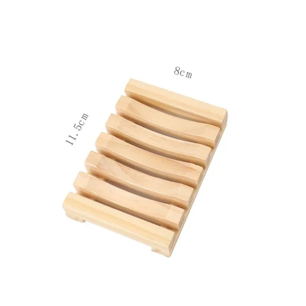 Natural Bamboo Soap Dish With Drainage Self Draining Soap Tray Wooden Holder 8
