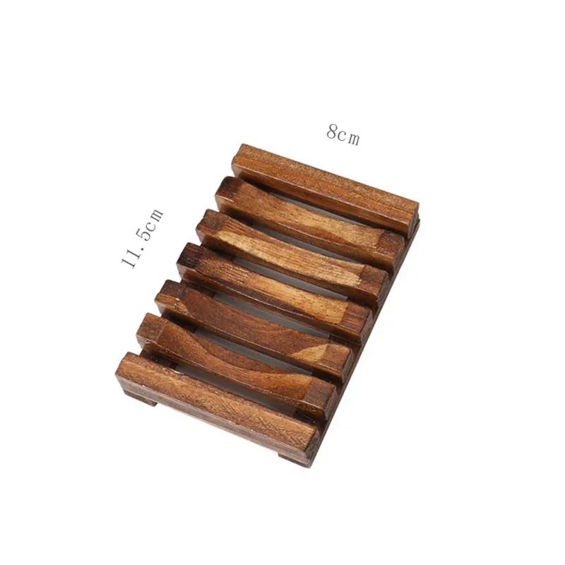 Natural Bamboo Soap Dish With Drainage Self Draining Soap Tray Wooden Holder 9