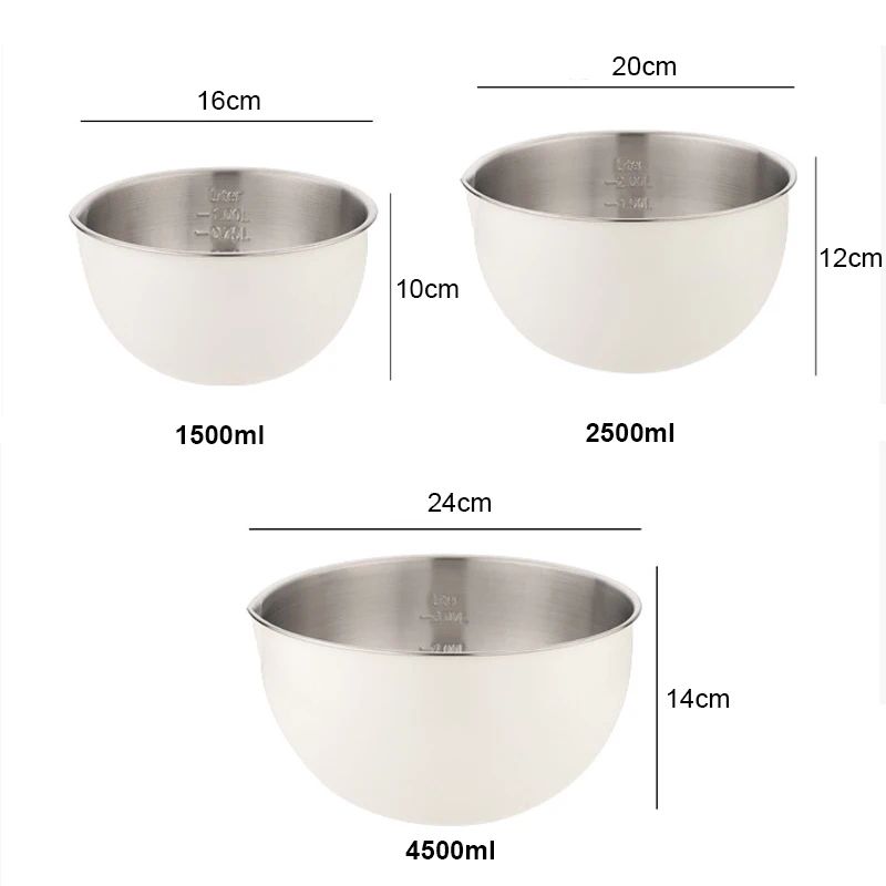 304 Stainless Steel Mixing Bowls Set With NonSlip Base 15L25L45L For Baking Salad And Meal Prep 3