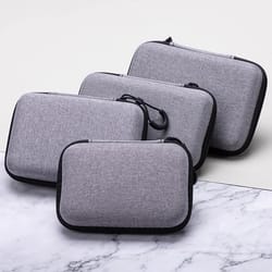 multi-size eva hard case travel cable organizer zipper shockproof storage case for headphones, chargers & usb accessorie