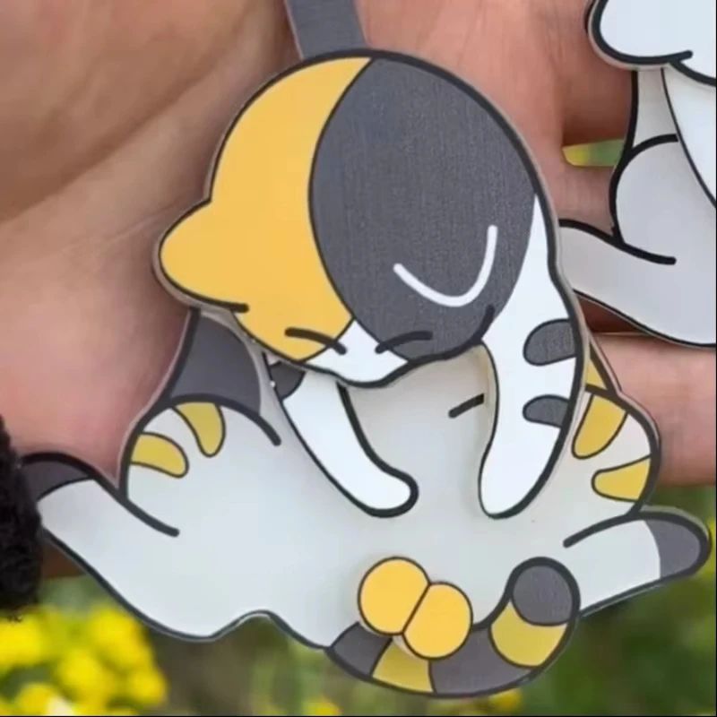 Rotatable Egg Cat Acrylic Keychain Fidget Pendant For Bags Keys 1