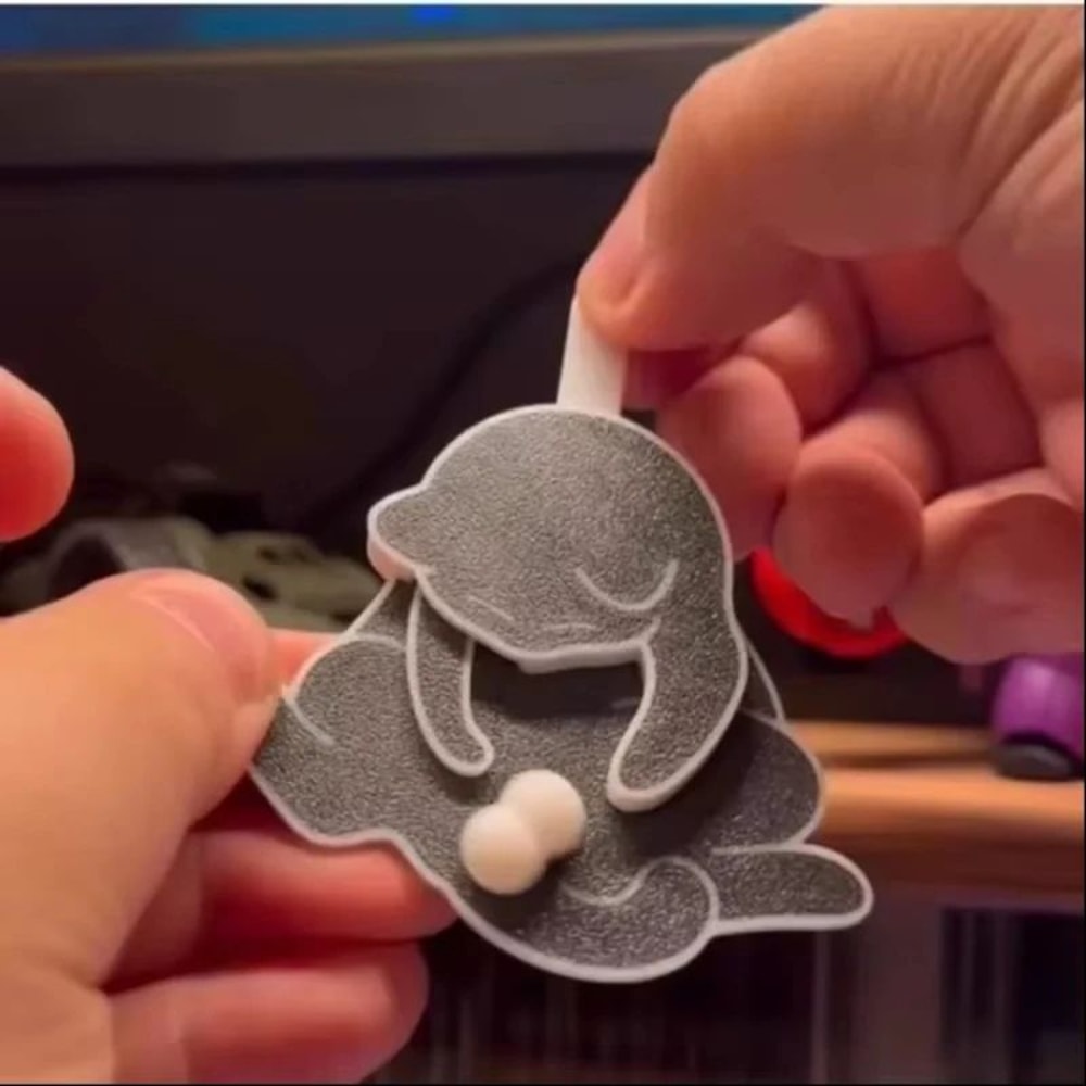 Rotatable Egg Cat Acrylic Keychain Fidget Pendant For Bags Keys 3