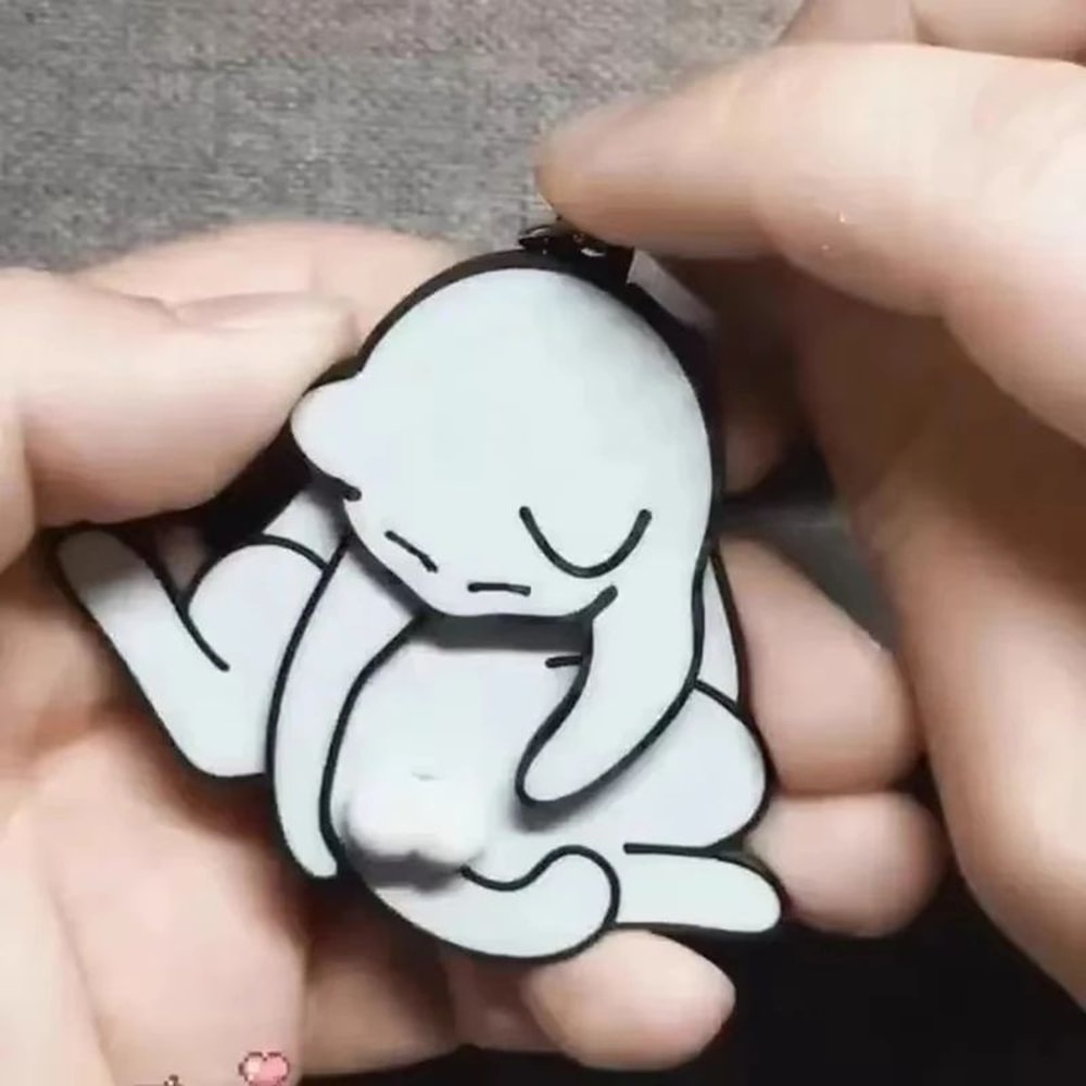 Rotatable Egg Cat Acrylic Keychain Fidget Pendant For Bags Keys 4