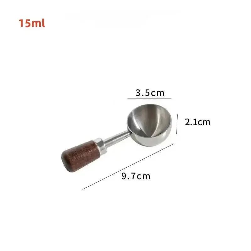 Wooden Handle Stainless Steel Coffee Scoop 15ml30ml Coffee Baking Measuring Spoon 6