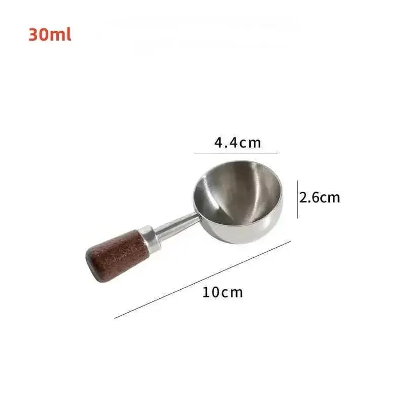 Wooden Handle Stainless Steel Coffee Scoop 15ml30ml Coffee Baking Measuring Spoon 8