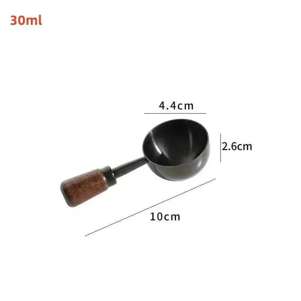 Wooden Handle Stainless Steel Coffee Scoop 15ml30ml Coffee Baking Measuring Spoon 12