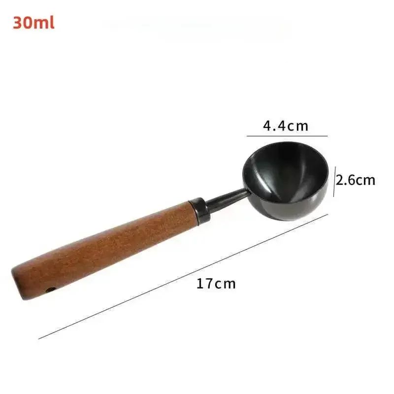 Wooden Handle Stainless Steel Coffee Scoop 15ml30ml Coffee Baking Measuring Spoon 13