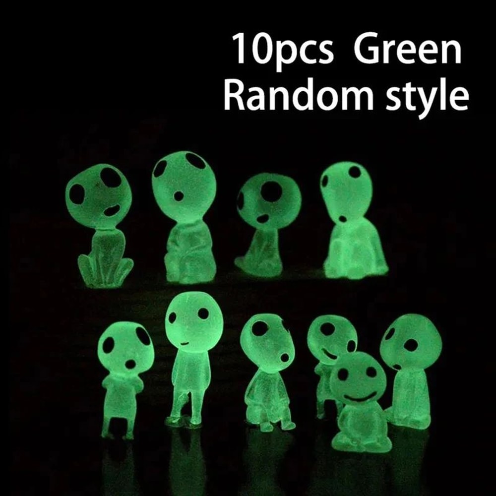 GlowintheDark Kodama Mini Figures 10Piece Set For Aquarium Tank Decor Fairy Gardens 3