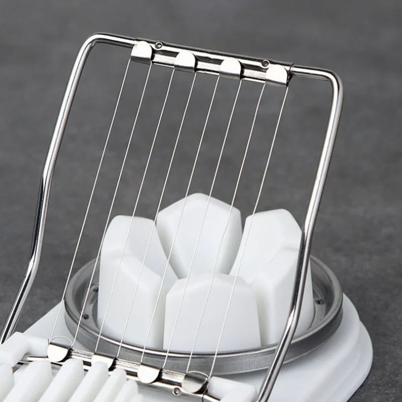 2in1 Stainless Steel Egg Cutter Preserved Egg Slicer With Plastic Base 5