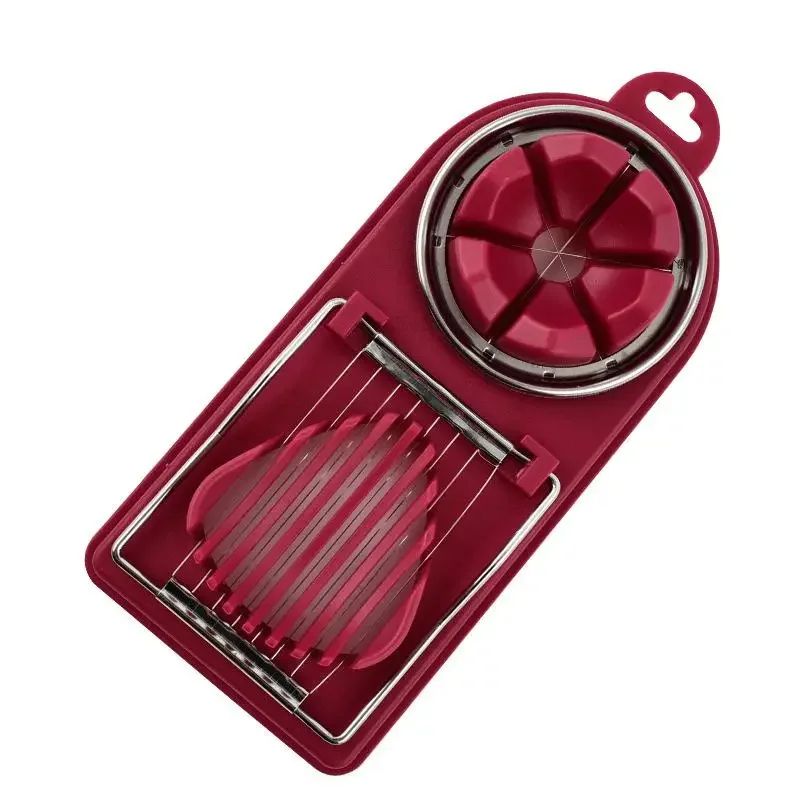 2in1 Stainless Steel Egg Cutter Preserved Egg Slicer With Plastic Base 6