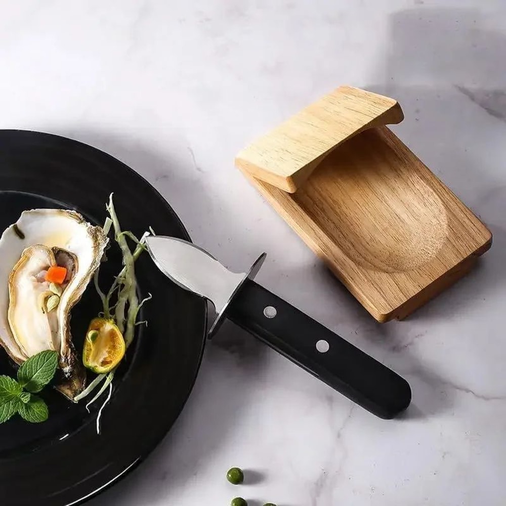 Stainless Steel Oyster Knife With Wood Handle Oyster Opener For Easy Shucking 3