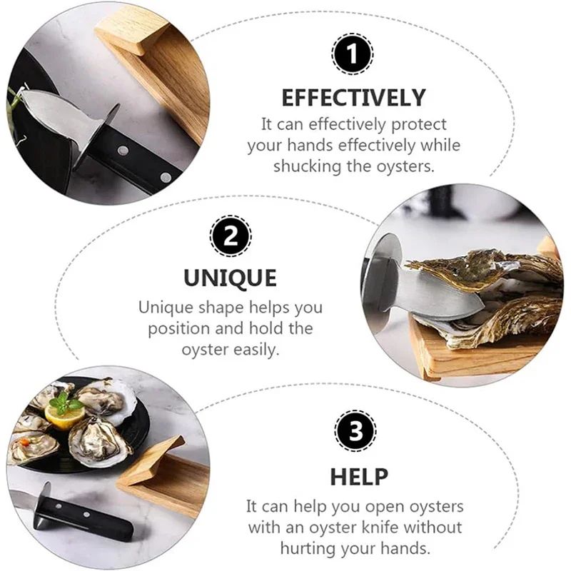 Stainless Steel Oyster Knife With Wood Handle Oyster Opener For Easy Shucking 5