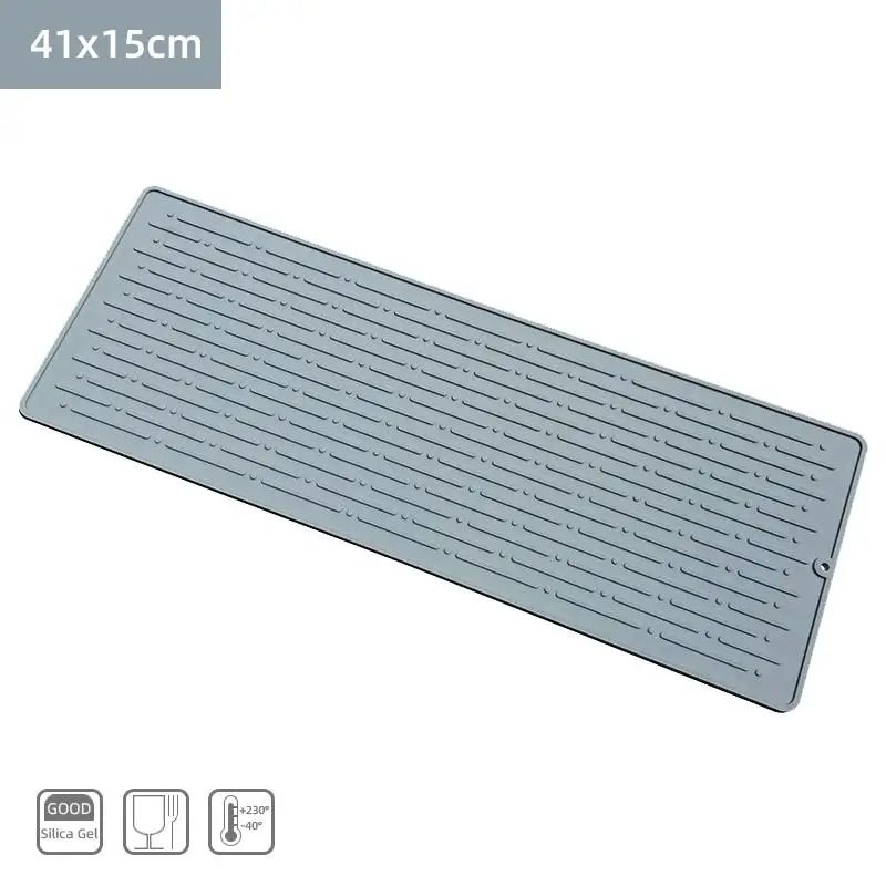 Foldable Silicone Dish Drying Mat Heat Resistant NonSlip Drainer Pad For Countertops 8