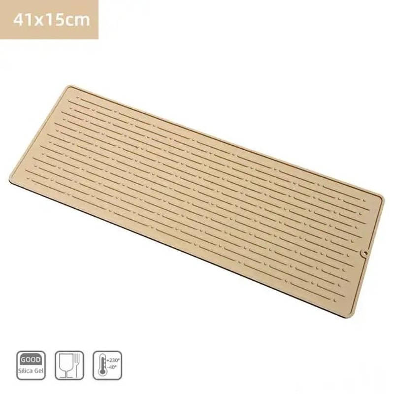 Foldable Silicone Dish Drying Mat Heat Resistant NonSlip Drainer Pad For Countertops 11