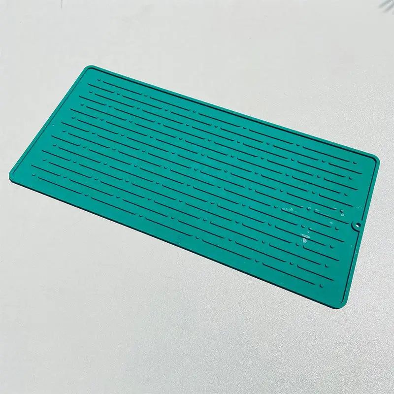Foldable Silicone Dish Drying Mat Heat Resistant NonSlip Drainer Pad For Countertops 13