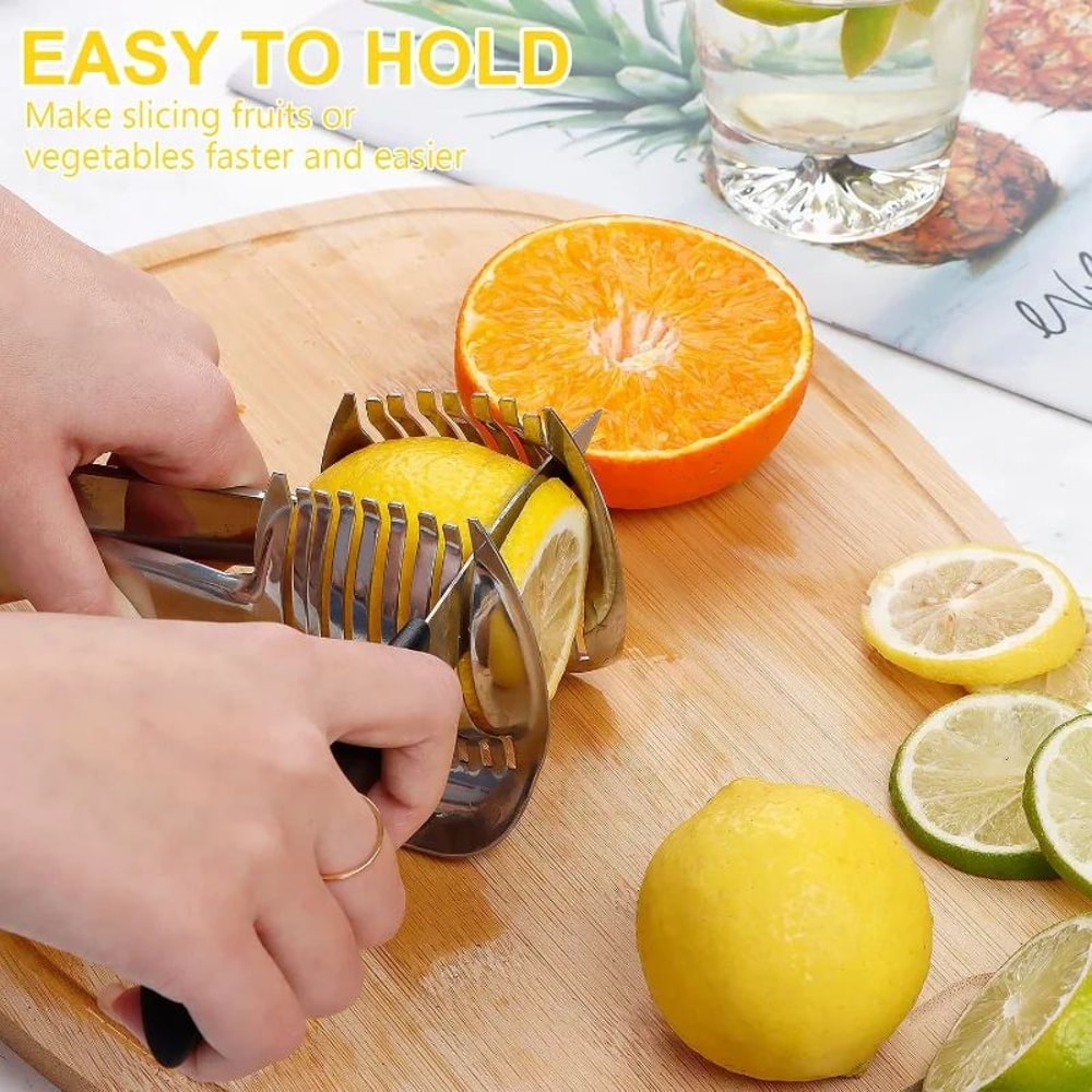 Stainless Steel Lemon Slicer Clip For Perfect Citrus And Tomato Slices 3