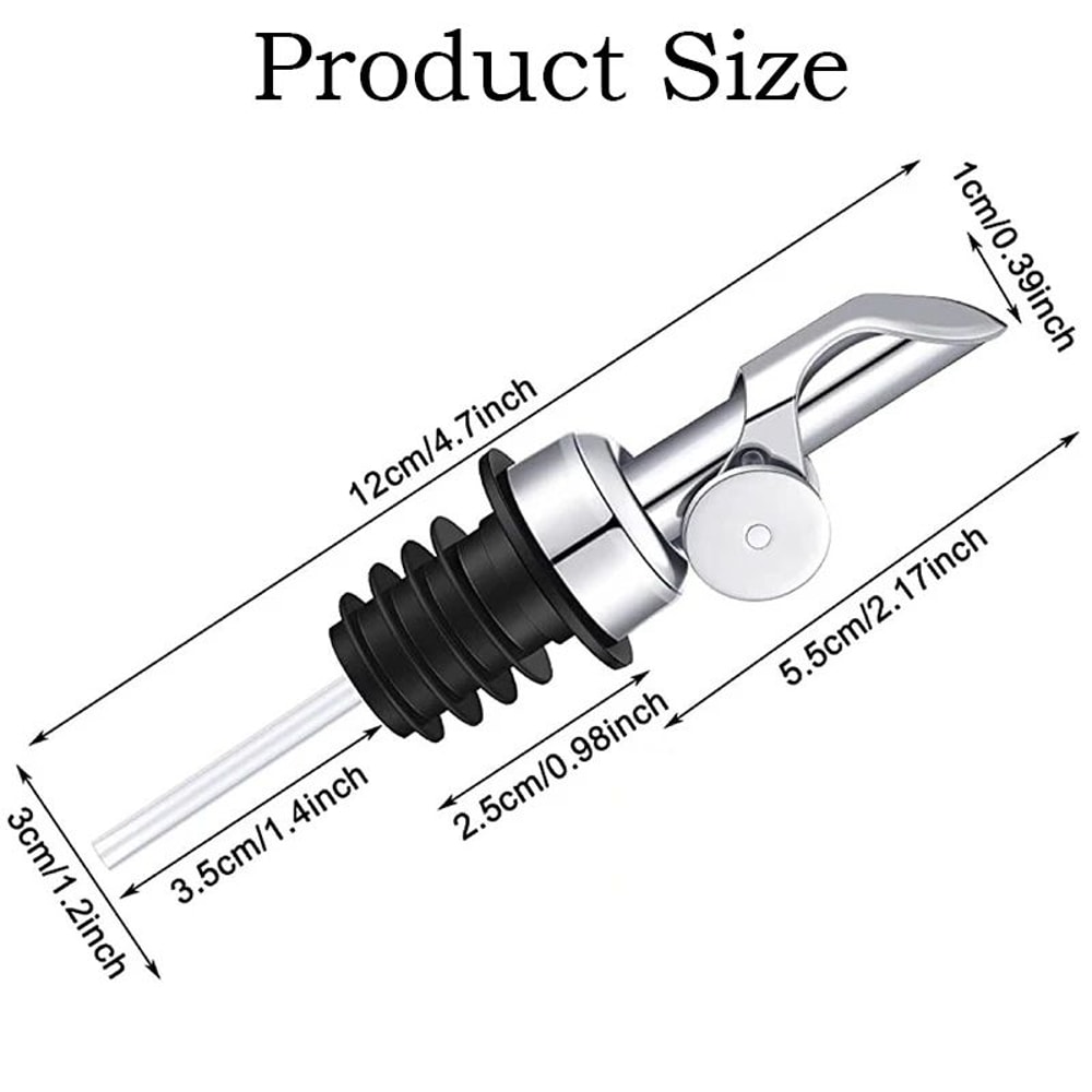 SelfClosing Olive Oil Pour Spout With LeakProof Rubber Stopper Stainless Steel Bottle Pourer 1