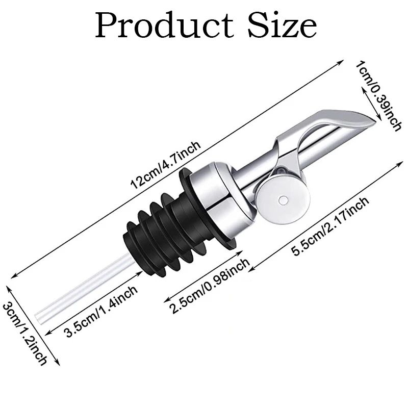 SelfClosing Olive Oil Pour Spout With LeakProof Rubber Stopper Stainless Steel Bottle Pourer 1