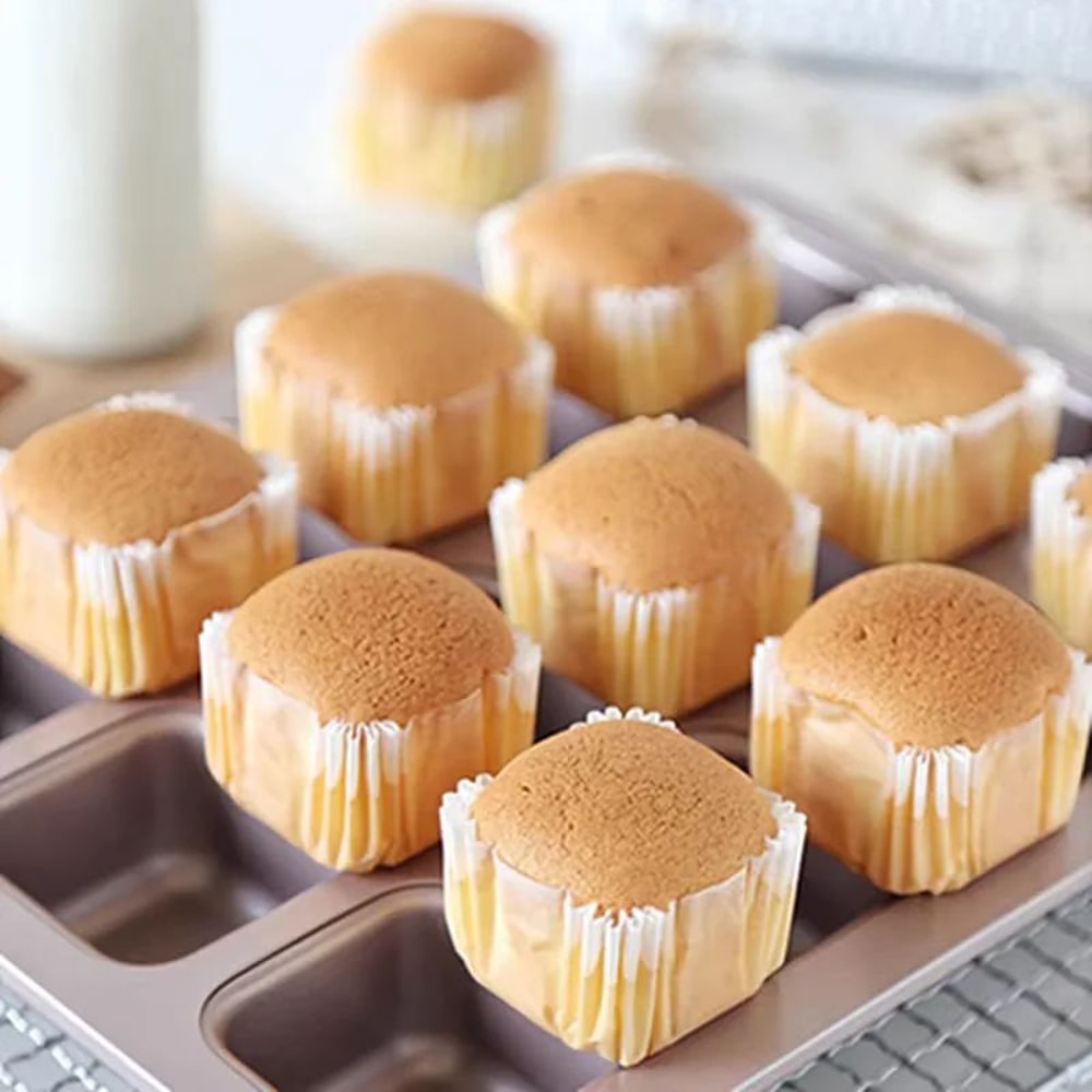 100Pack Square Cupcake Liners Greaseproof Paper Baking Cups For Muffins Mini Cakes 3