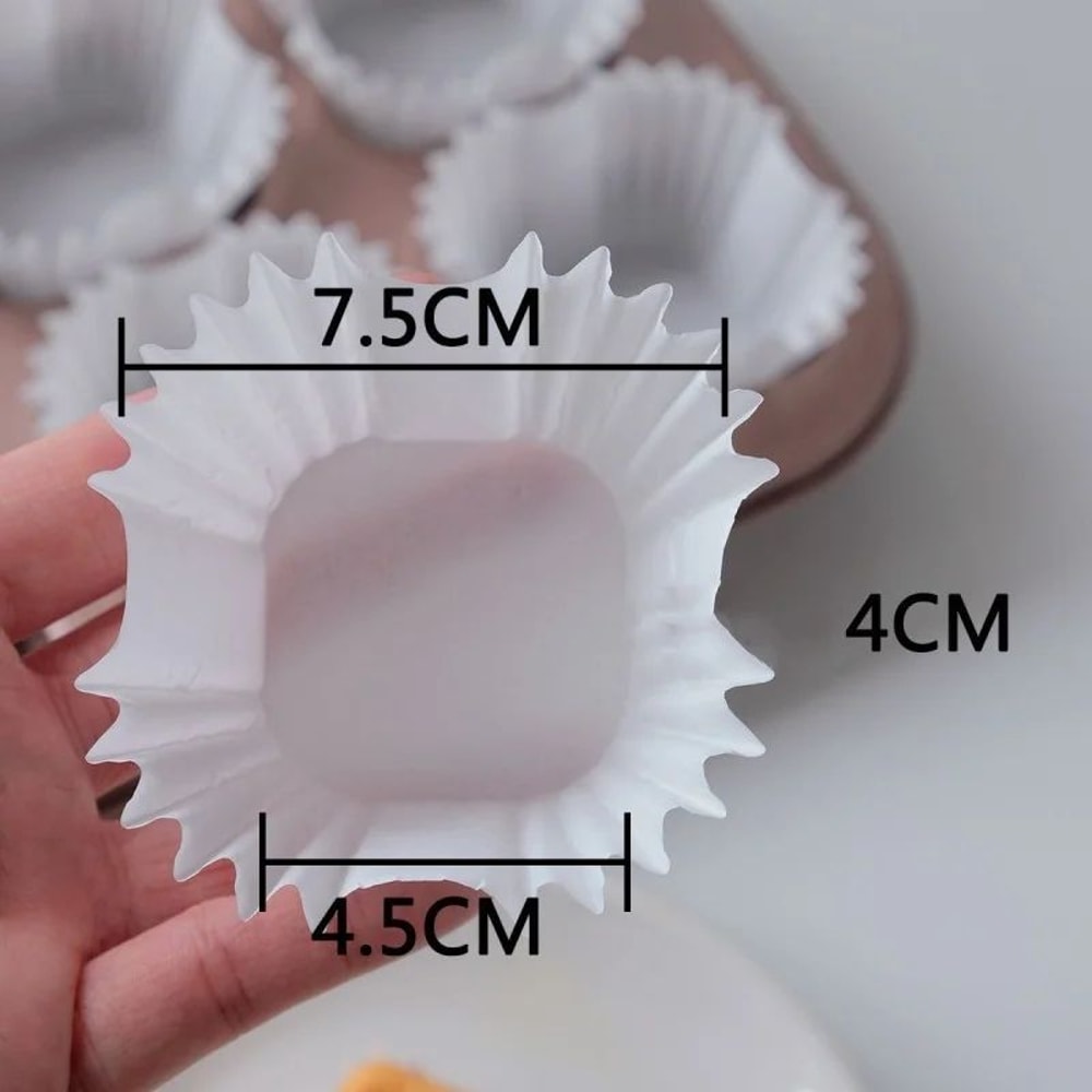 100Pack Square Cupcake Liners Greaseproof Paper Baking Cups For Muffins Mini Cakes 6