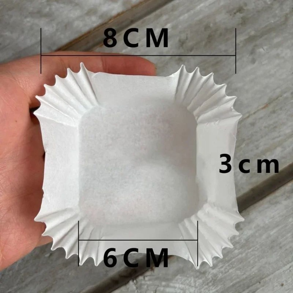100Pack Square Cupcake Liners Greaseproof Paper Baking Cups For Muffins Mini Cakes 8
