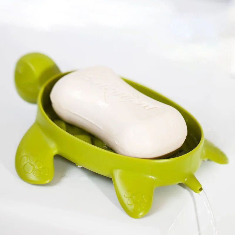 WhimsyDrain Cat Turtle Selfdraining Soap Tray Cute Plastic Soap Box For Bathroom Kitchen 5