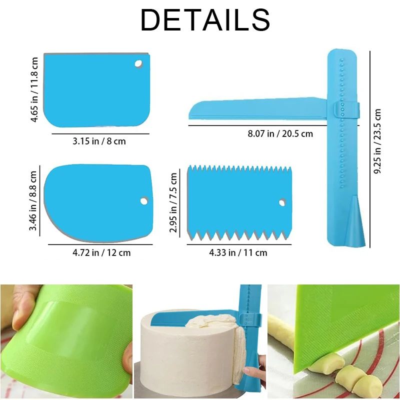 Irregular Edge Cake Scraper Set Icing Smoother Cake Decorating Comb For Clean Buttercream Lines 1