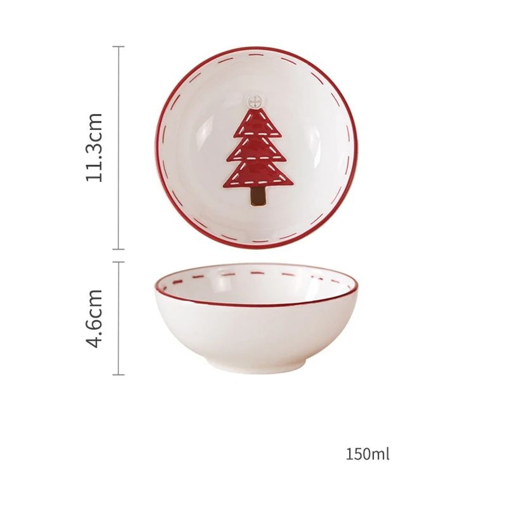 Santa Claus Christmas Ceramic Cookie Jar Serving Plate Set Holiday Tableware For Cookies Desserts 6