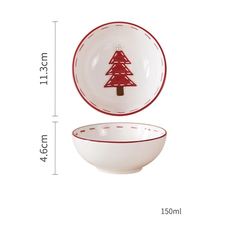 Santa Claus Christmas Ceramic Cookie Jar Serving Plate Set Holiday Tableware For Cookies Desserts 6