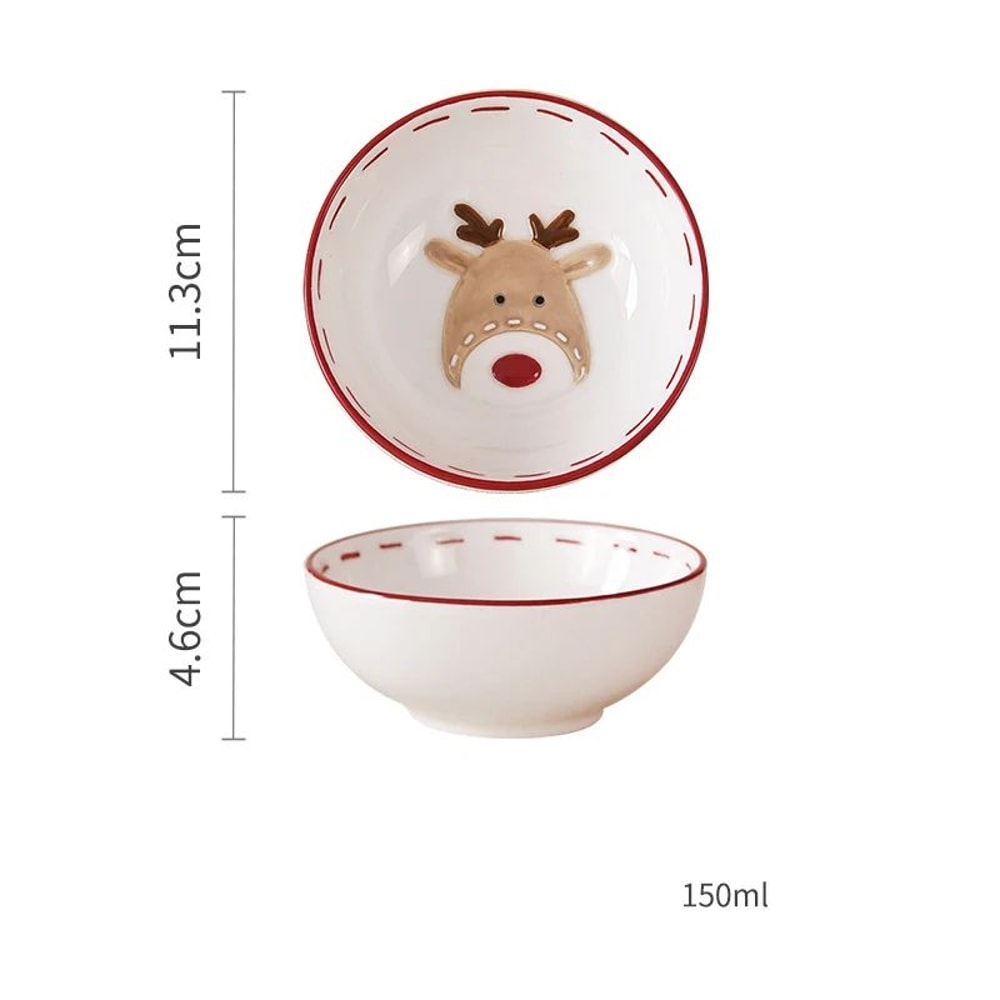 Santa Claus Christmas Ceramic Cookie Jar Serving Plate Set Holiday Tableware For Cookies Desserts 7
