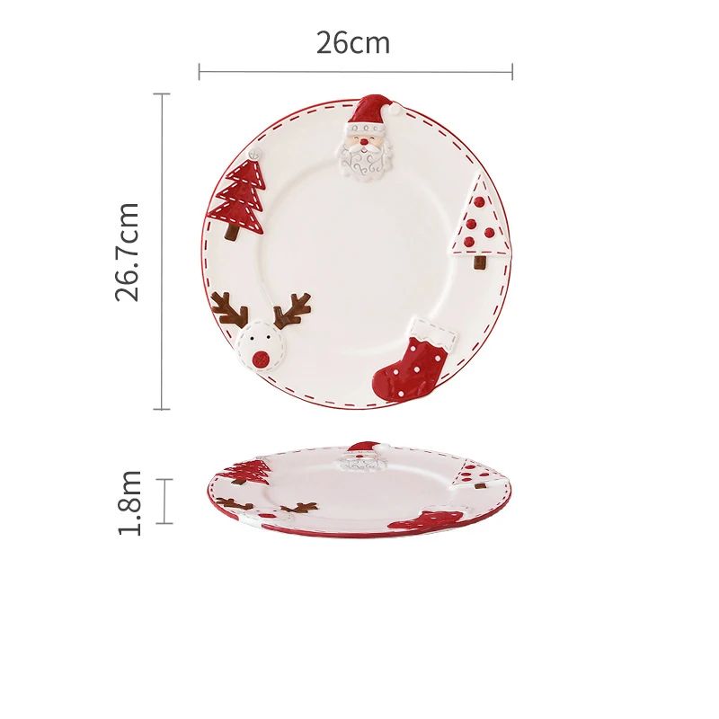 Santa Claus Christmas Ceramic Cookie Jar Serving Plate Set Holiday Tableware For Cookies Desserts 11