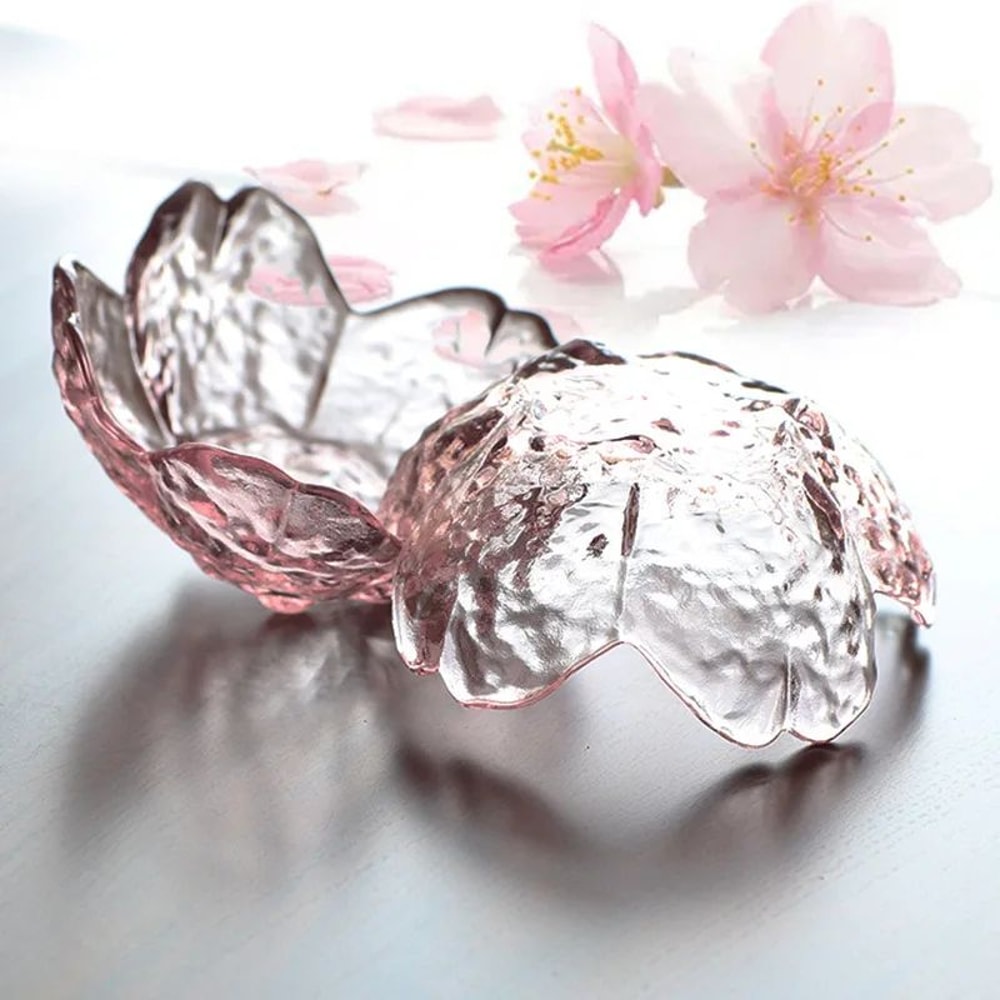 Japanese Sakura Glass Dipping Dish Cherry Blossom Sauce Bowl For BBQ Hot Pot Desserts 1
