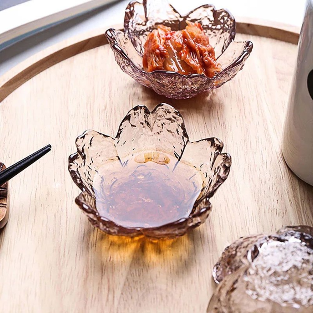 Japanese Sakura Glass Dipping Dish Cherry Blossom Sauce Bowl For BBQ Hot Pot Desserts 2
